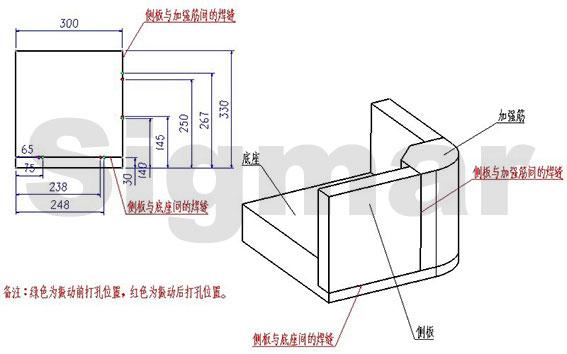 1/4件焊接模型的测点位置及编号